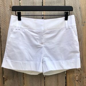 Express | Wide Waistband White Cuffed Shorts